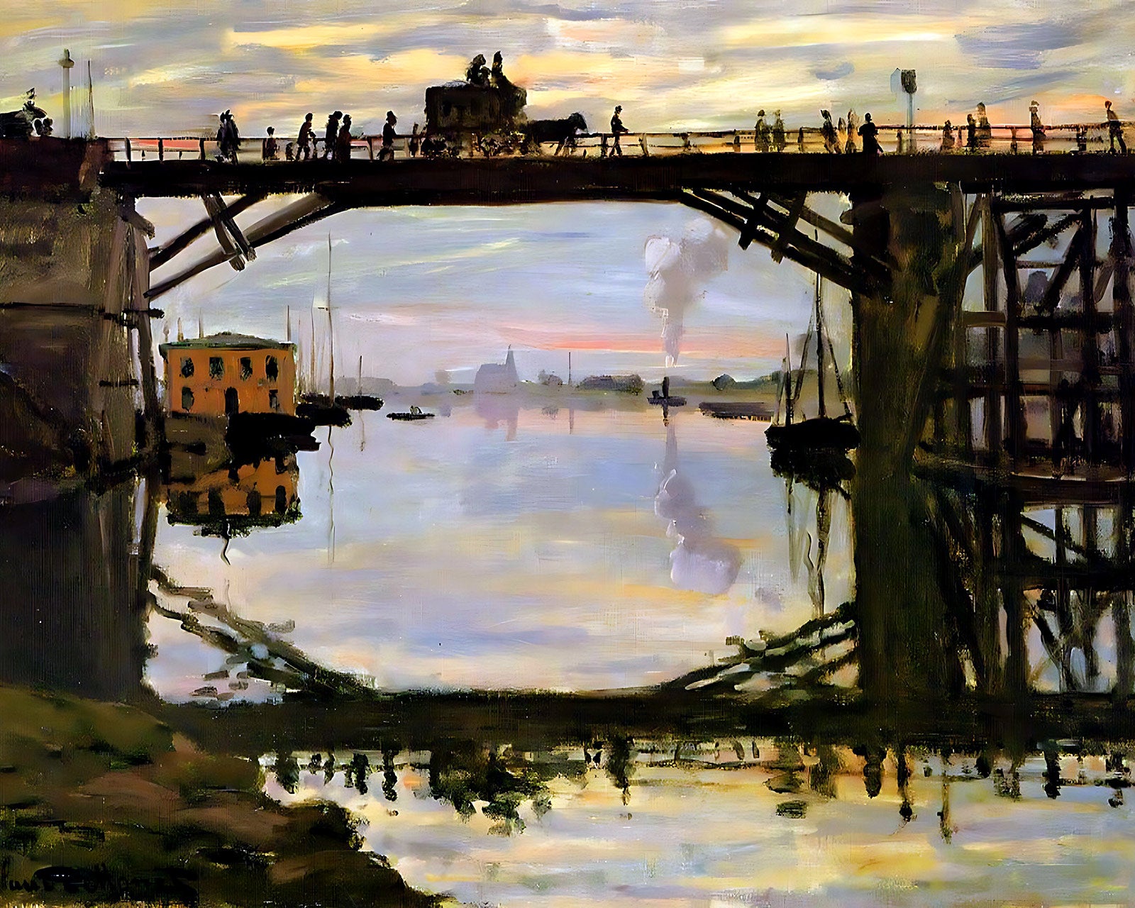 The Wooden Bridge Painting by Claude Monet 8x10" Art Print