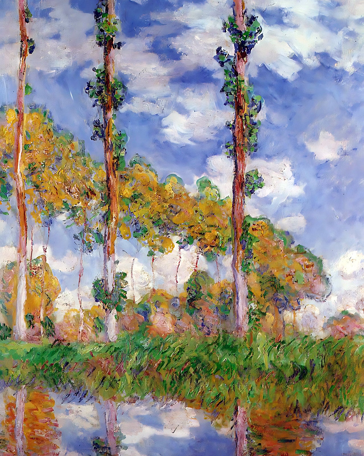 Three Trees in Summer Painting by Claude Monet 8x10" Art Print