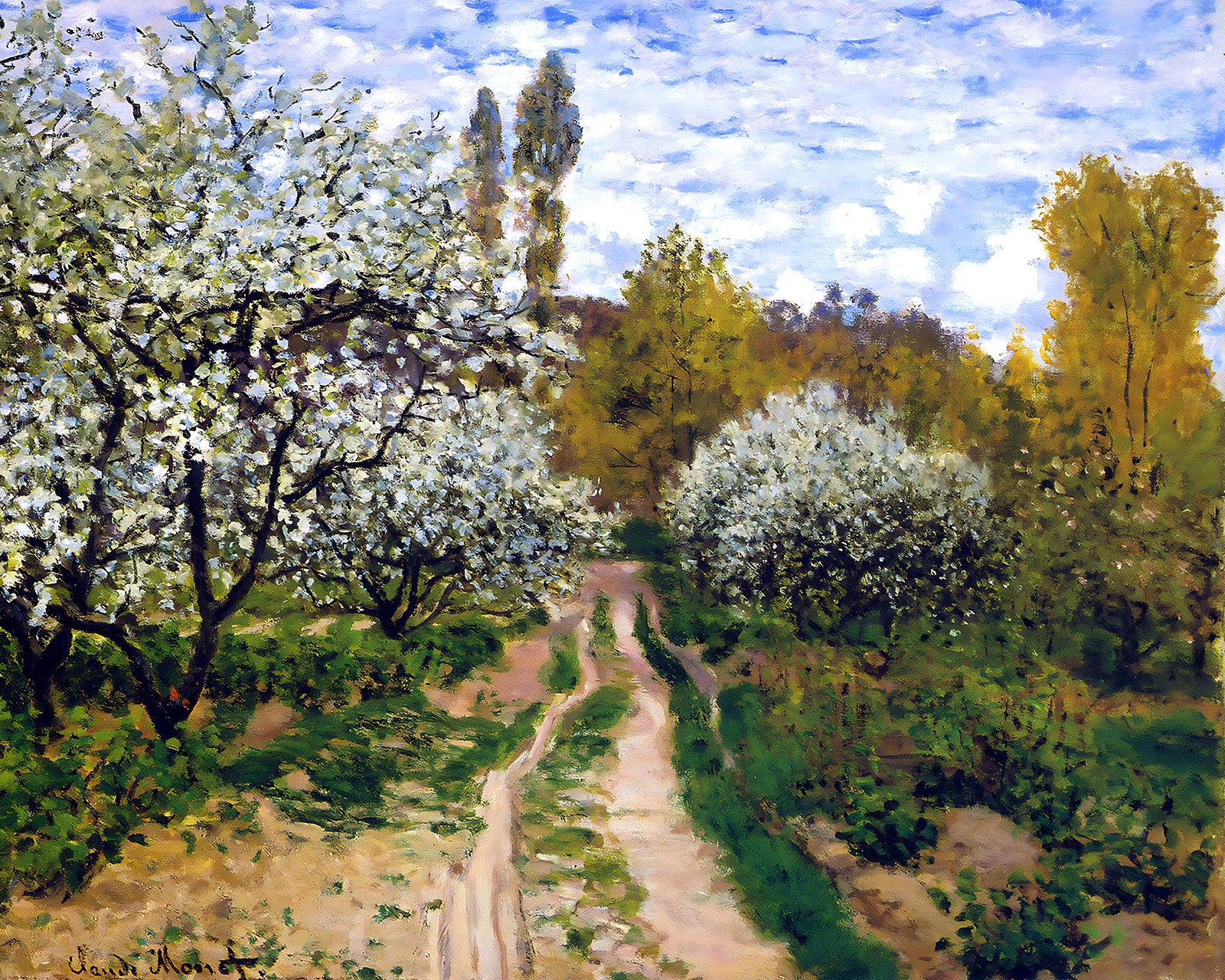 Trees in Bloom Painting by Claude Monet 8x10" Art Print