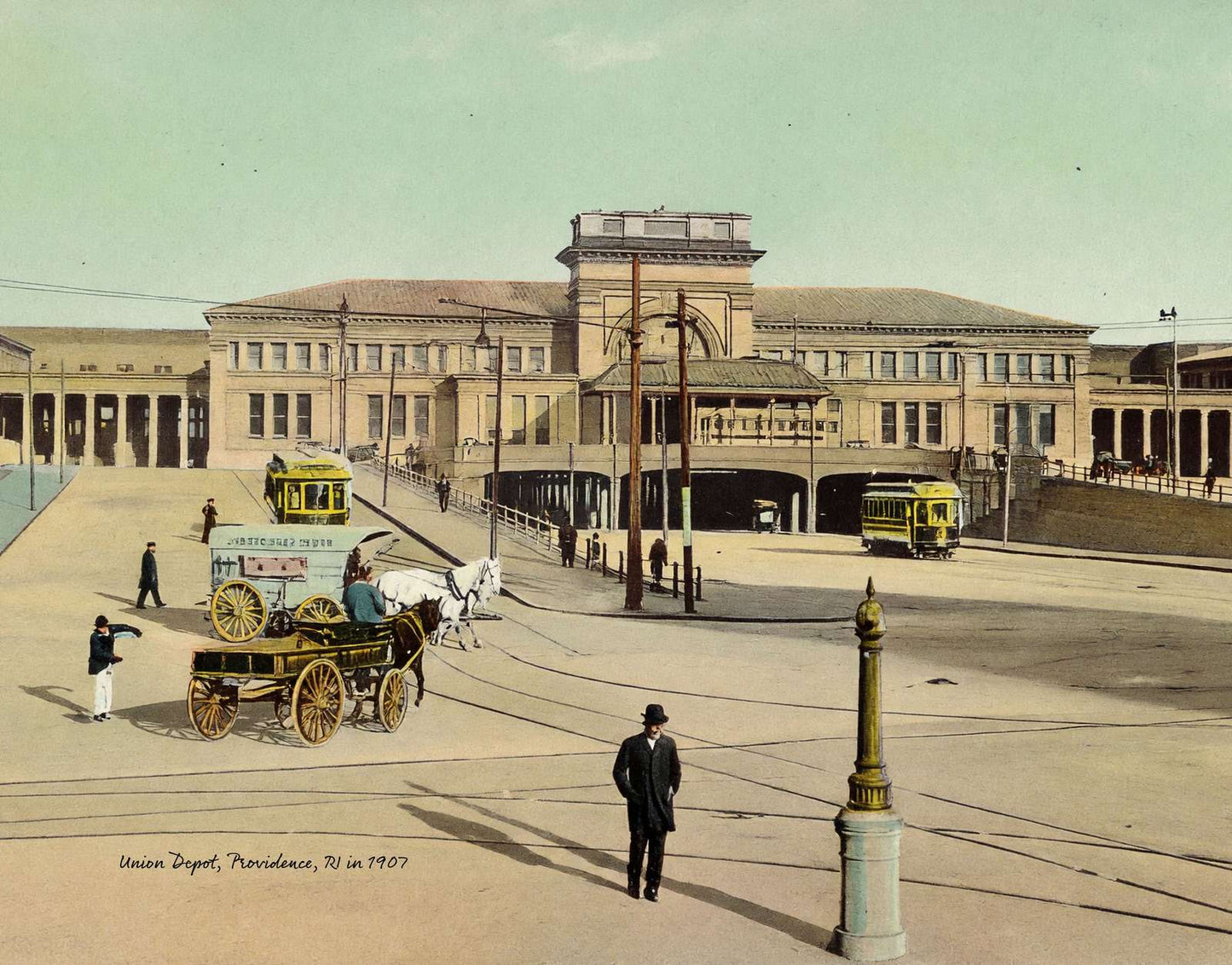 Union Depot Providence RI in 1907 Vintage Print (7 Sizes) - Premium Quality