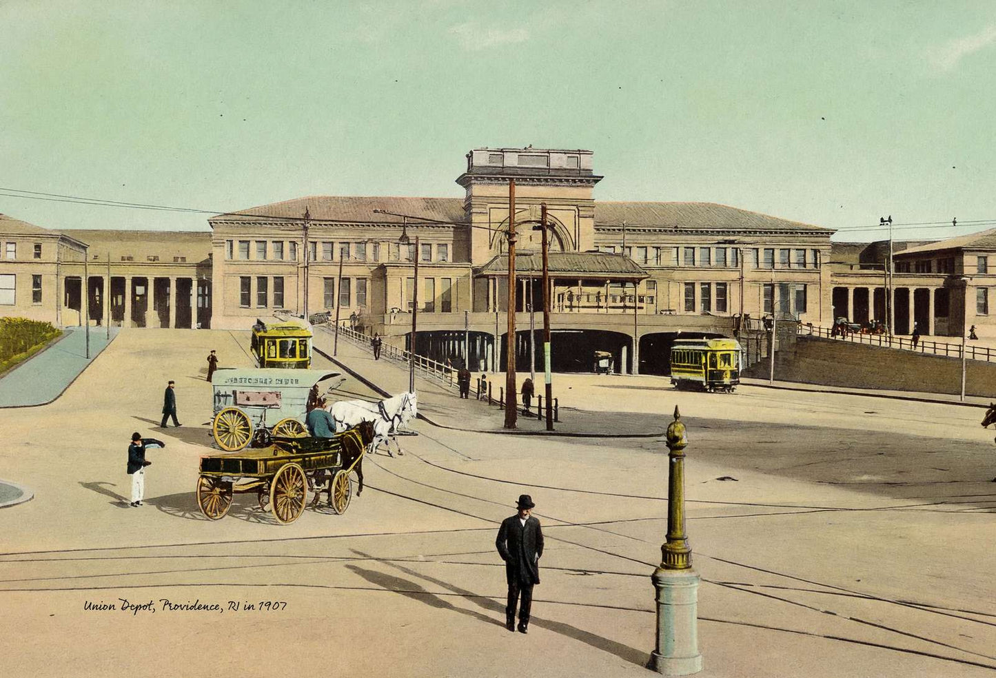 Union Depot Providence RI in 1907 Vintage Print (7 Sizes) - Premium Quality