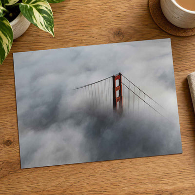 An Aerial View of the Golden Gate Bridge in the Clouds Photo Print (6 Sizes)