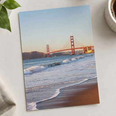 A View of the Golden Gate Bridge from the Beach Photo Wall Print (7 Sizes)