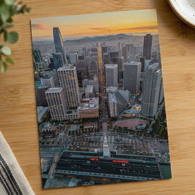 An Aerial View of San Francisco Skyline at Sunset Photography Print (7 Sizes)
