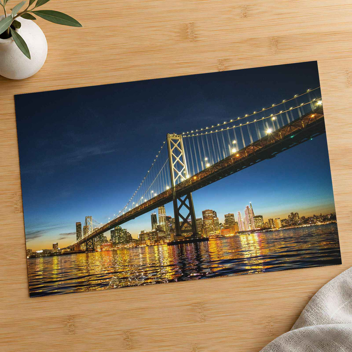 A Large Bridge Spanning over a Large Body of Water Photo Print (7 Sizes)