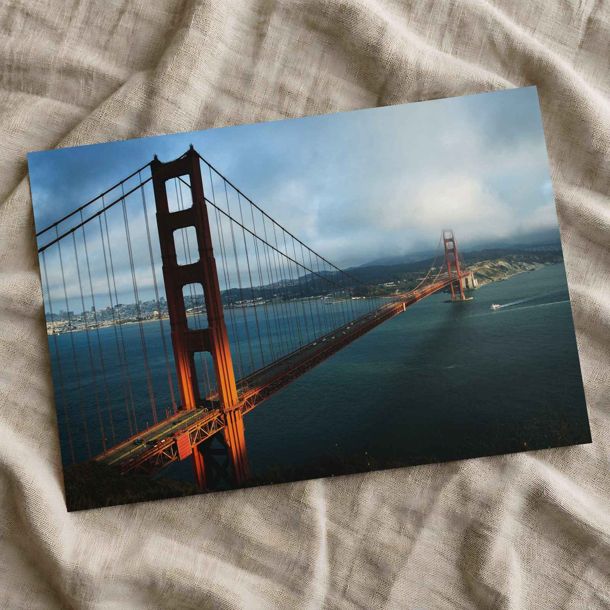 A View of the Golden Gate Bridge from the Top of a Hill Photo Print (7 Sizes)