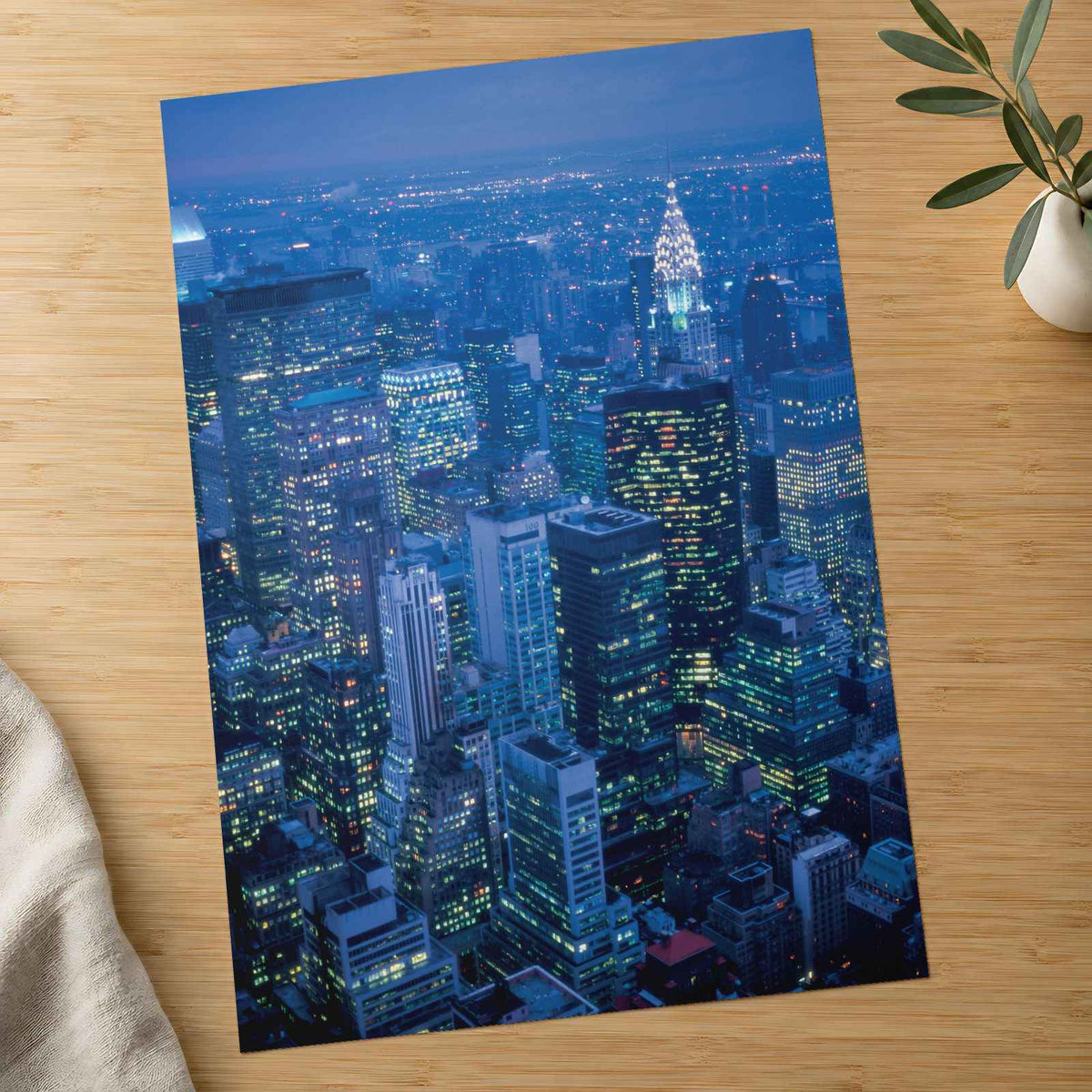New York City at Night from Skyscraper Photo Wall Print (7 Sizes) - Crisp Detail