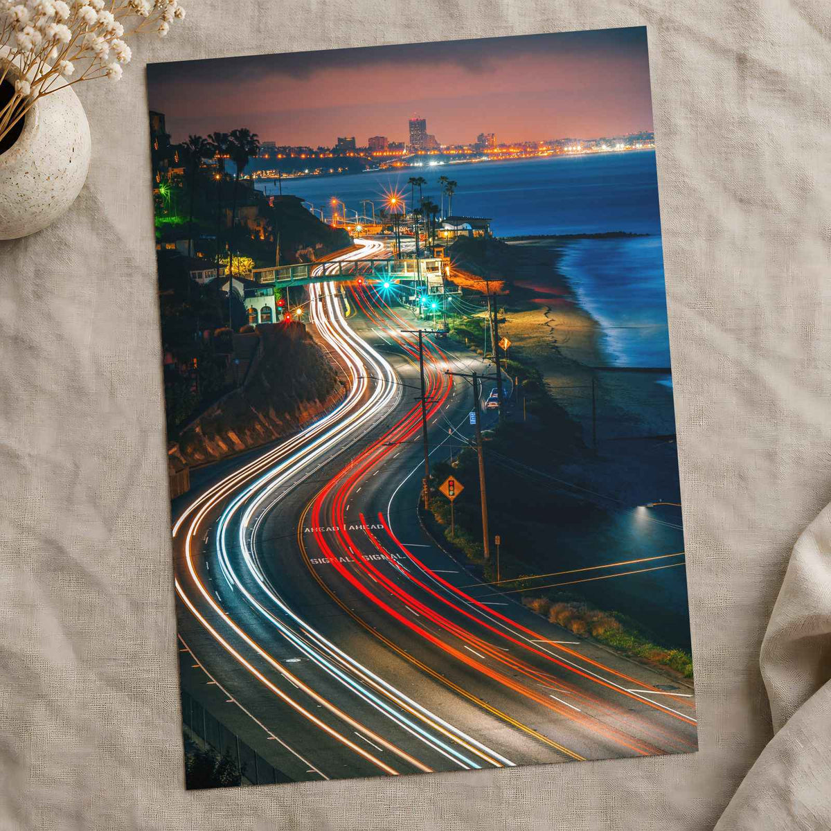 Pacific Coast Highway at Sunset in California Photographic Art Print (7 Sizes)