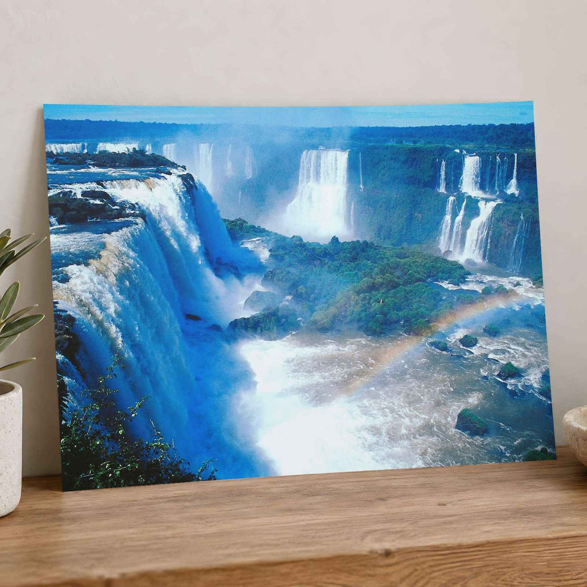 Waterfall with Rainbow in at Iguazu Falls Photographic Art Print (6 Sizes)