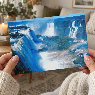 Waterfall with Rainbow in at Iguazu Falls Photographic Art Print (6 Sizes)
