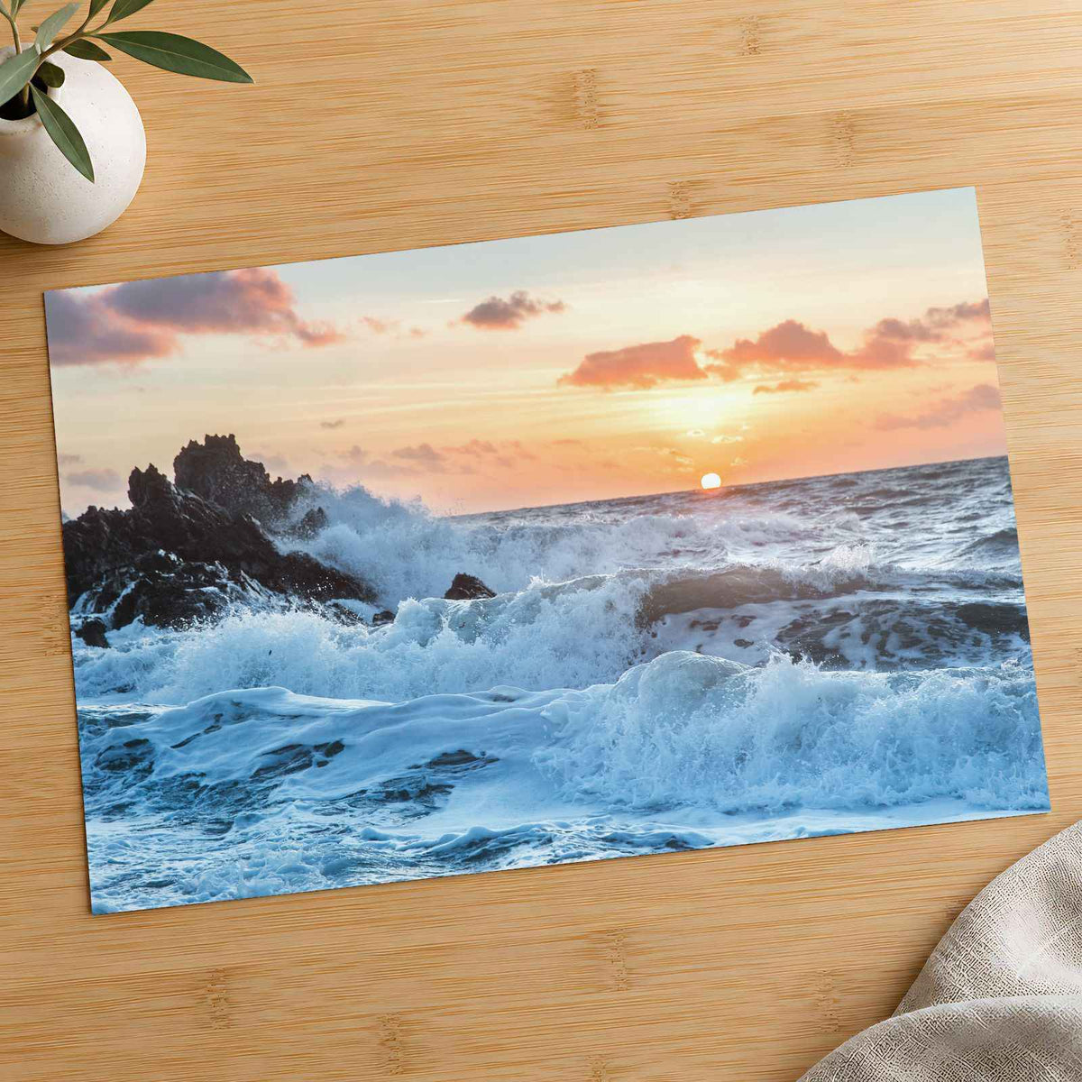 Crashing Waves at Sunset, Isle of Skye Photography Print (7 Sizes) - Heavyweight