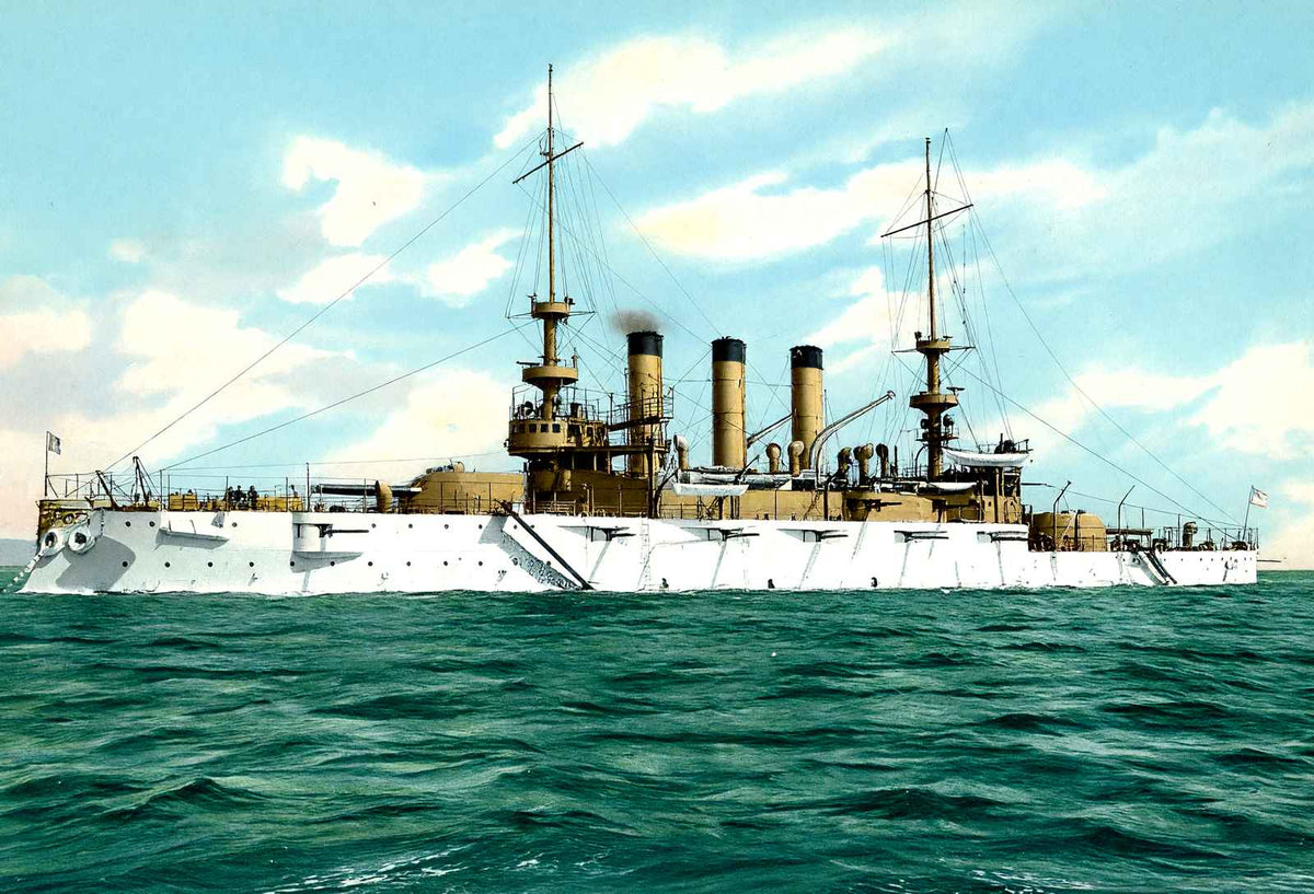 Battleship Ohio in 1907 Vintage Print (7 Sizes) - Shipped Flat
