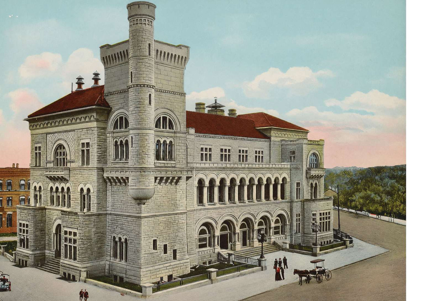 US Post Office San Antonio in 1905 Vintage Print (7 Sizes) - Restored