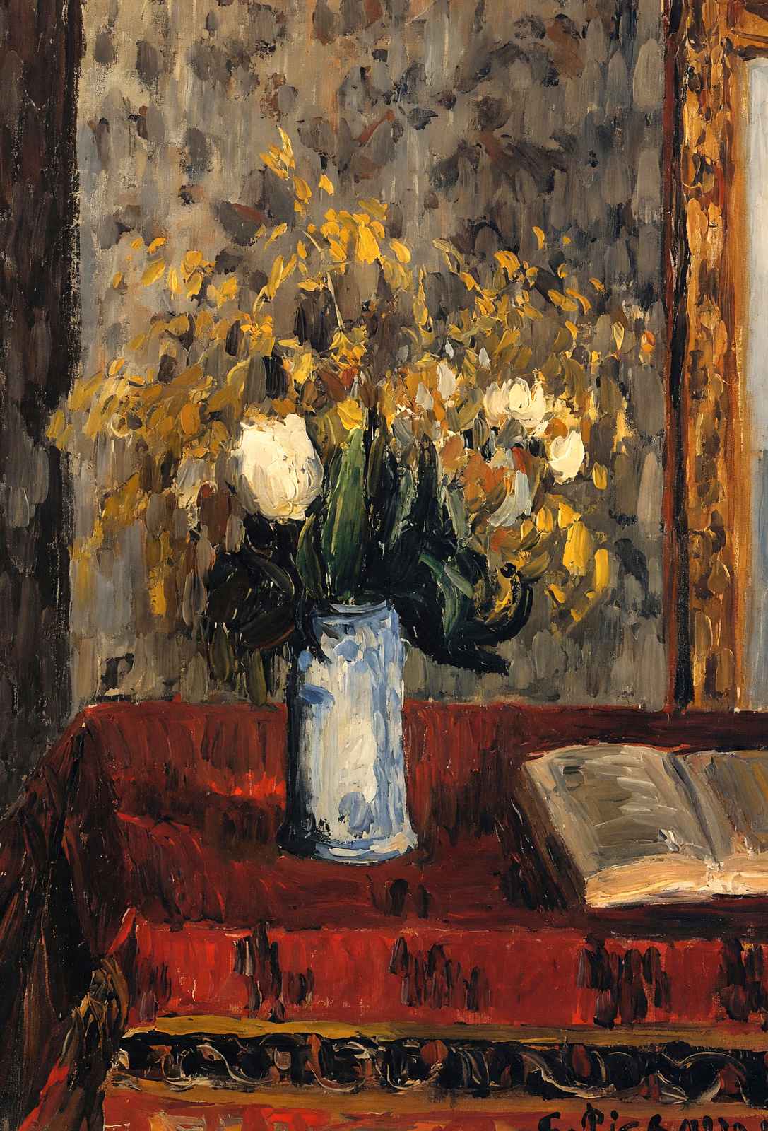 Vase of Flowers, Tulips and Garnets Art Print 1900 by Camille Pissarro (6 Sizes)