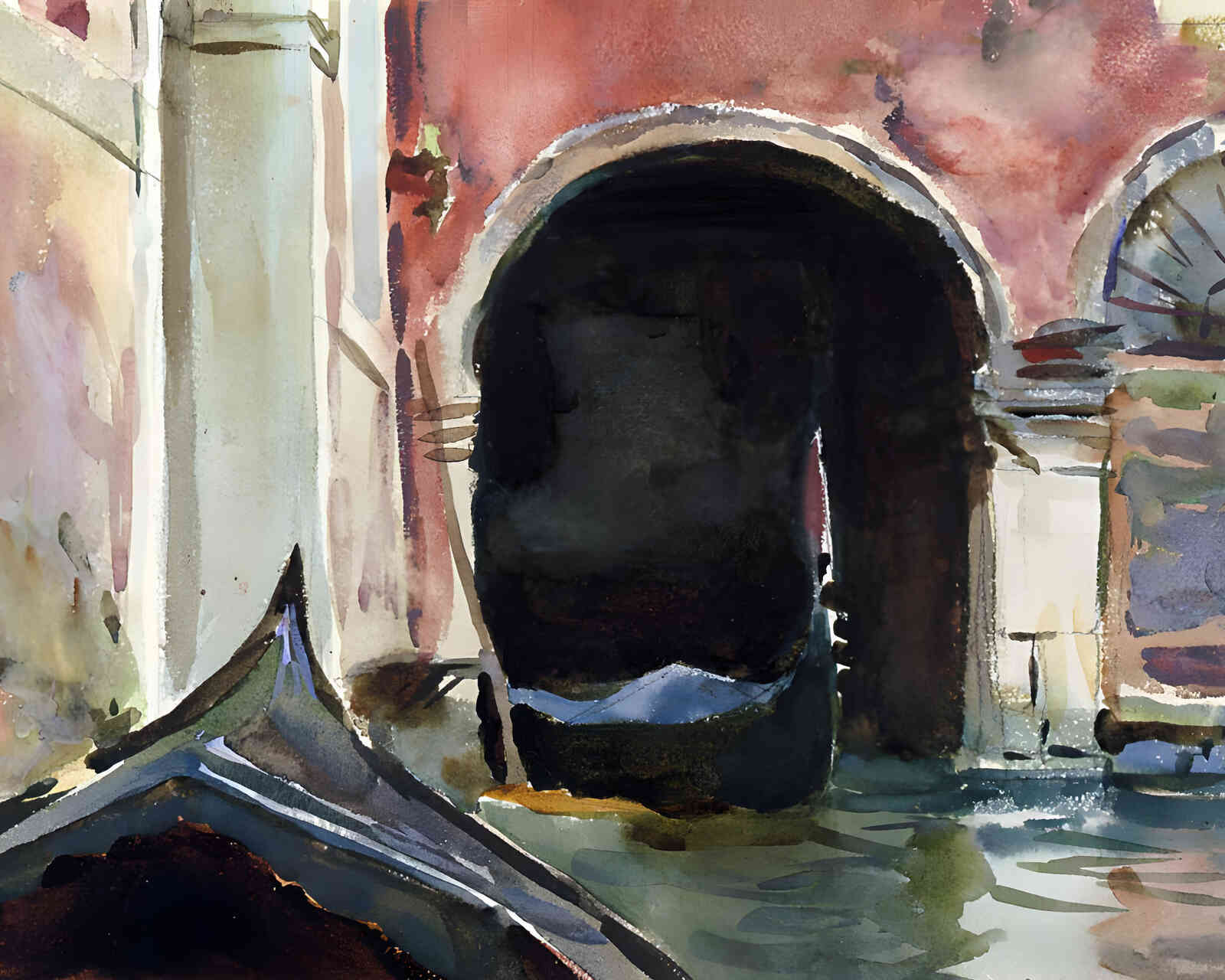 Venetian Canal  Painting by John Singer Sargent 8x10" Art Print
