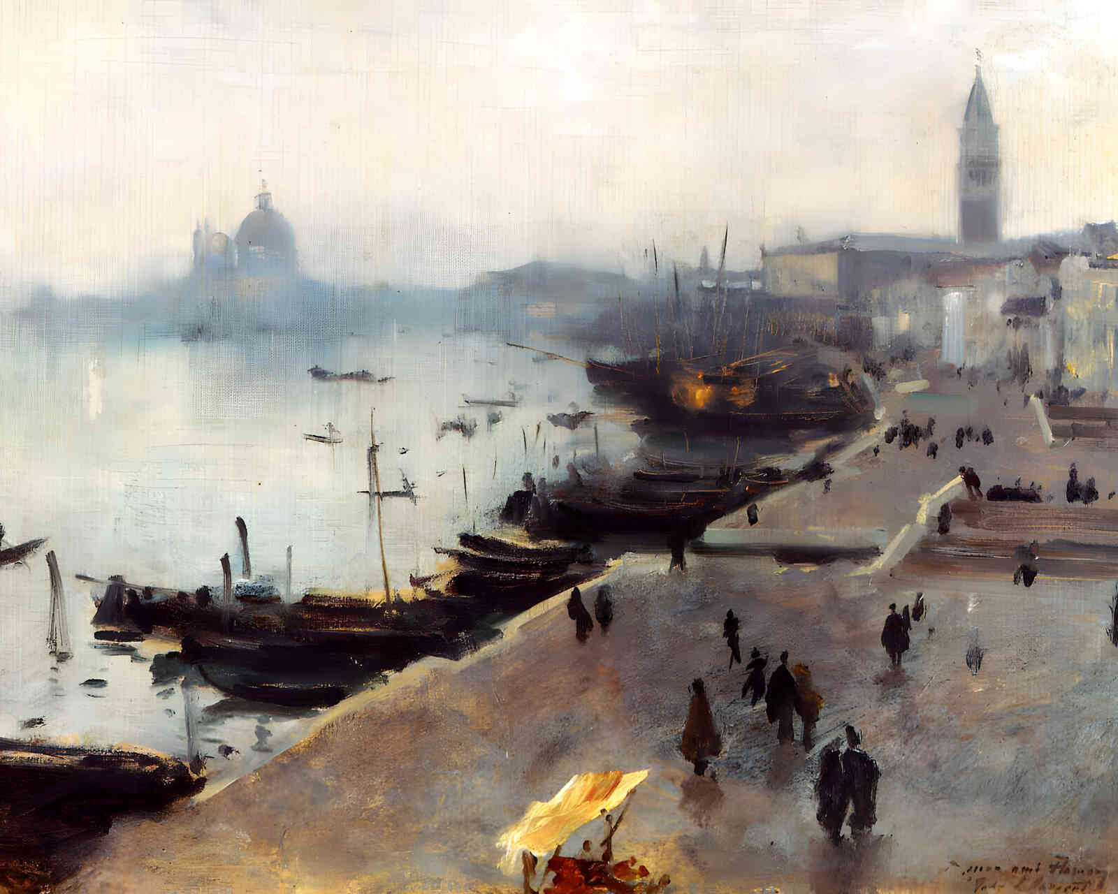 Venice in Grey Weather 1882 Painting by John Singer Sargent 8x10" Art Print