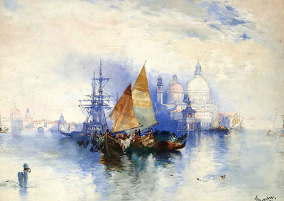 Venice Watercolor Premium Art Print Painting by Thomas Moran (6 Sizes)