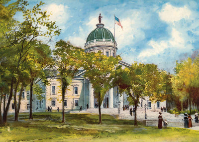 Vermont State Capitol Montpelier VT in 1906 Vintage Print (7 Sizes)