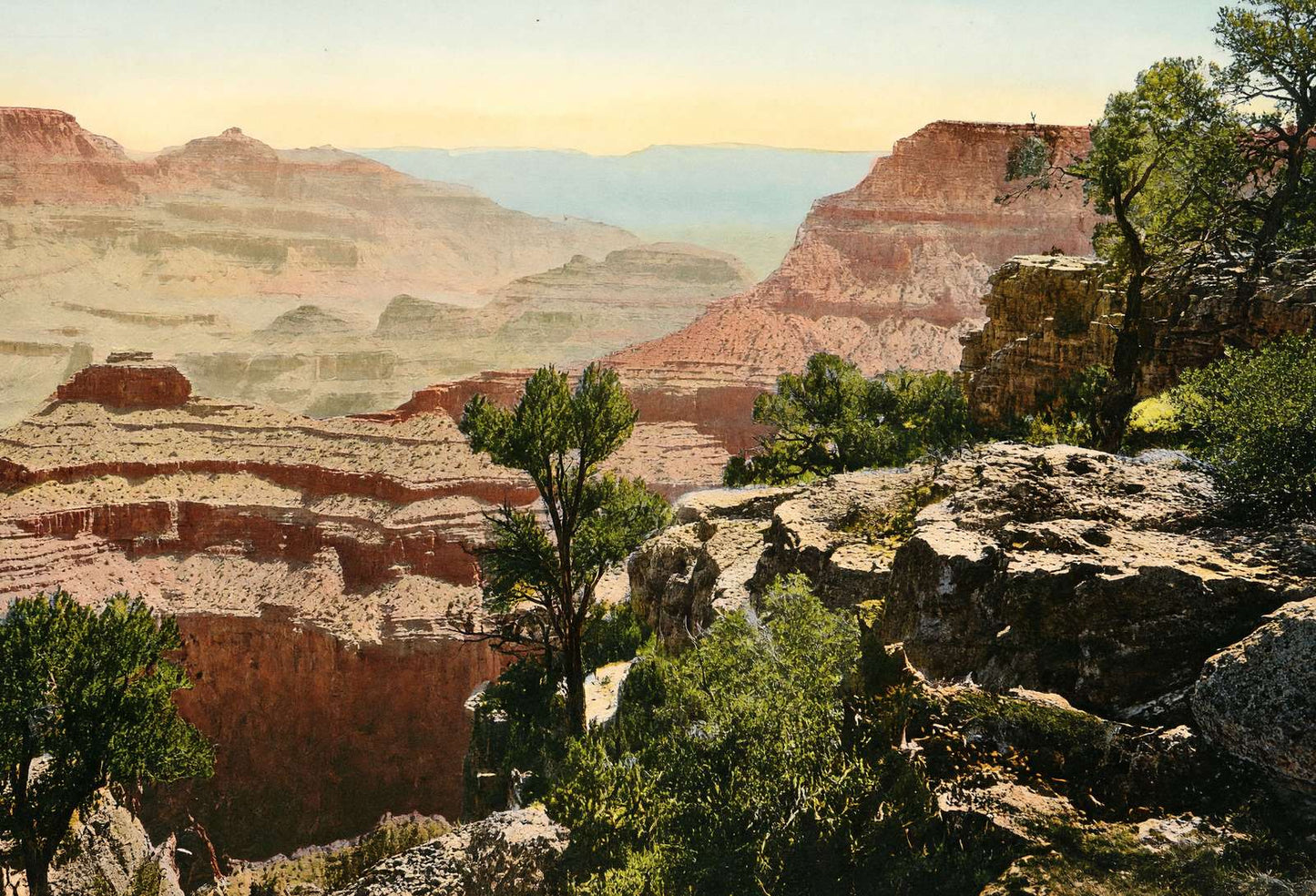 View from the Rim Grand Canyon in 1907 Vintage Print (7 Sizes) - Acid Free