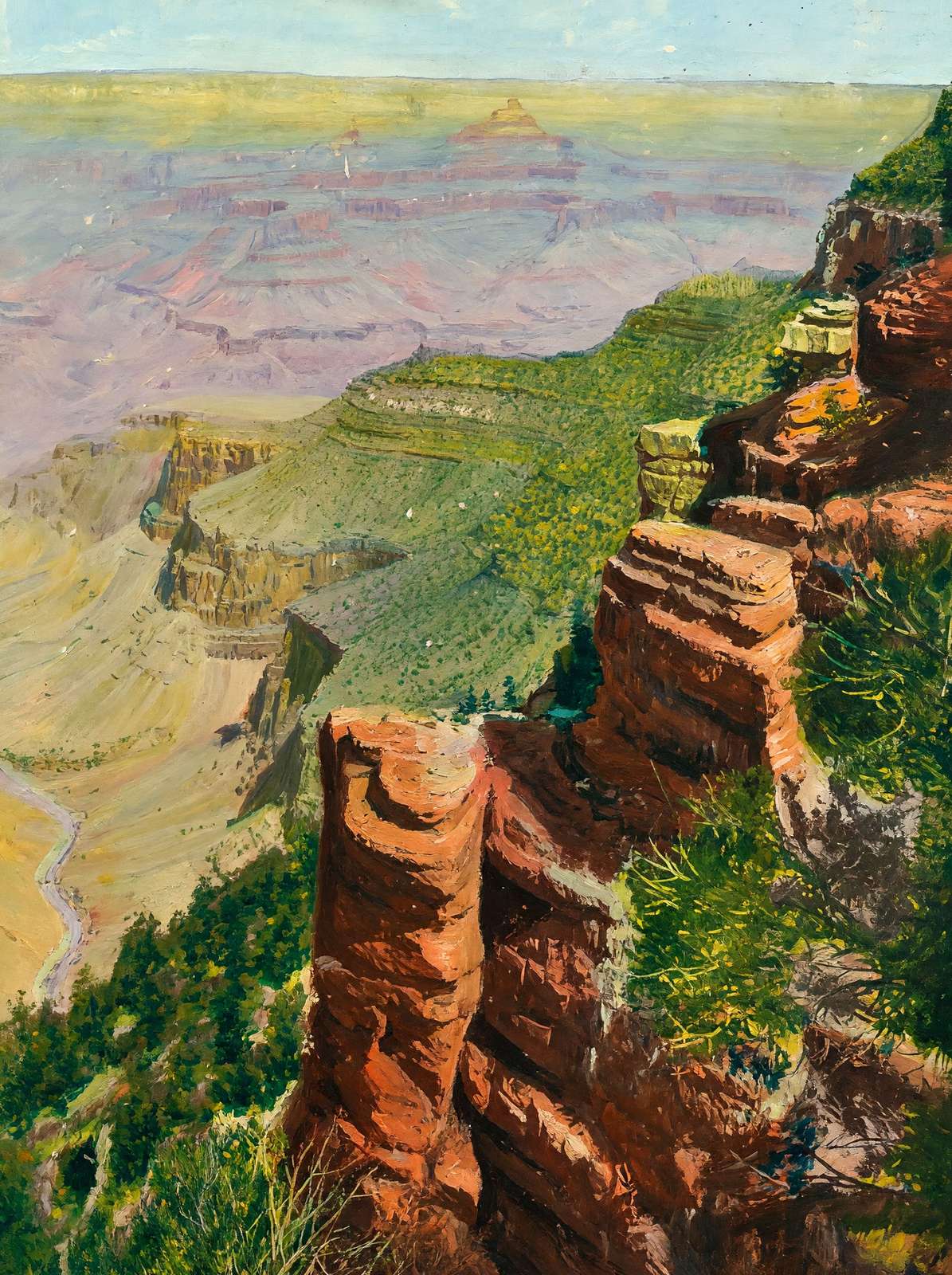 View East of Bright Angel Hotel Grand Canyon in 1907 Art Print (7 Sizes)