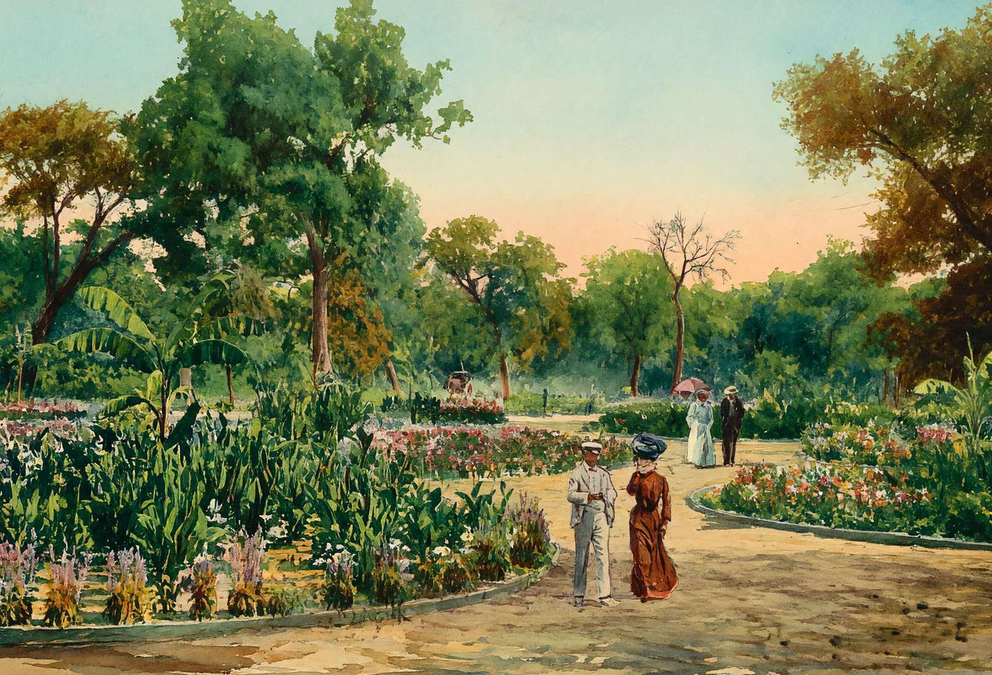 View in City Park Fort Worth in 1906 Art Print (7 Sizes) - Acid Free