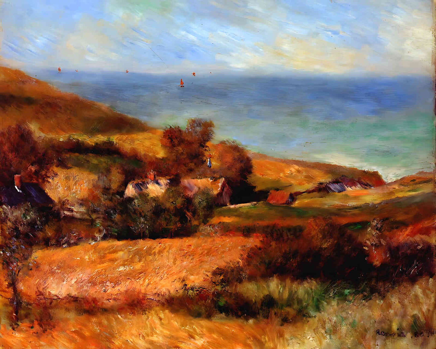 View of the Normandy Coast Near Wargemont by Pierre-Auguste Renoir 8x10" Print