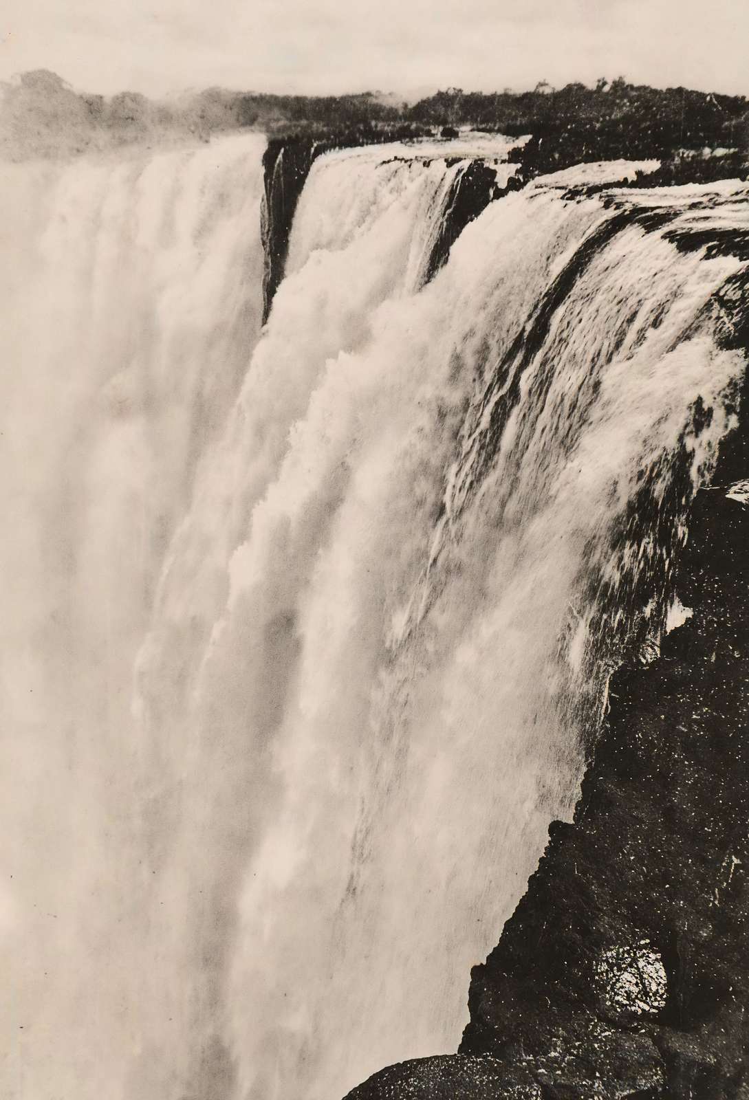 View from Livingstone Island Victoria Falls Vintage Print (7 Sizes) - Enhanced