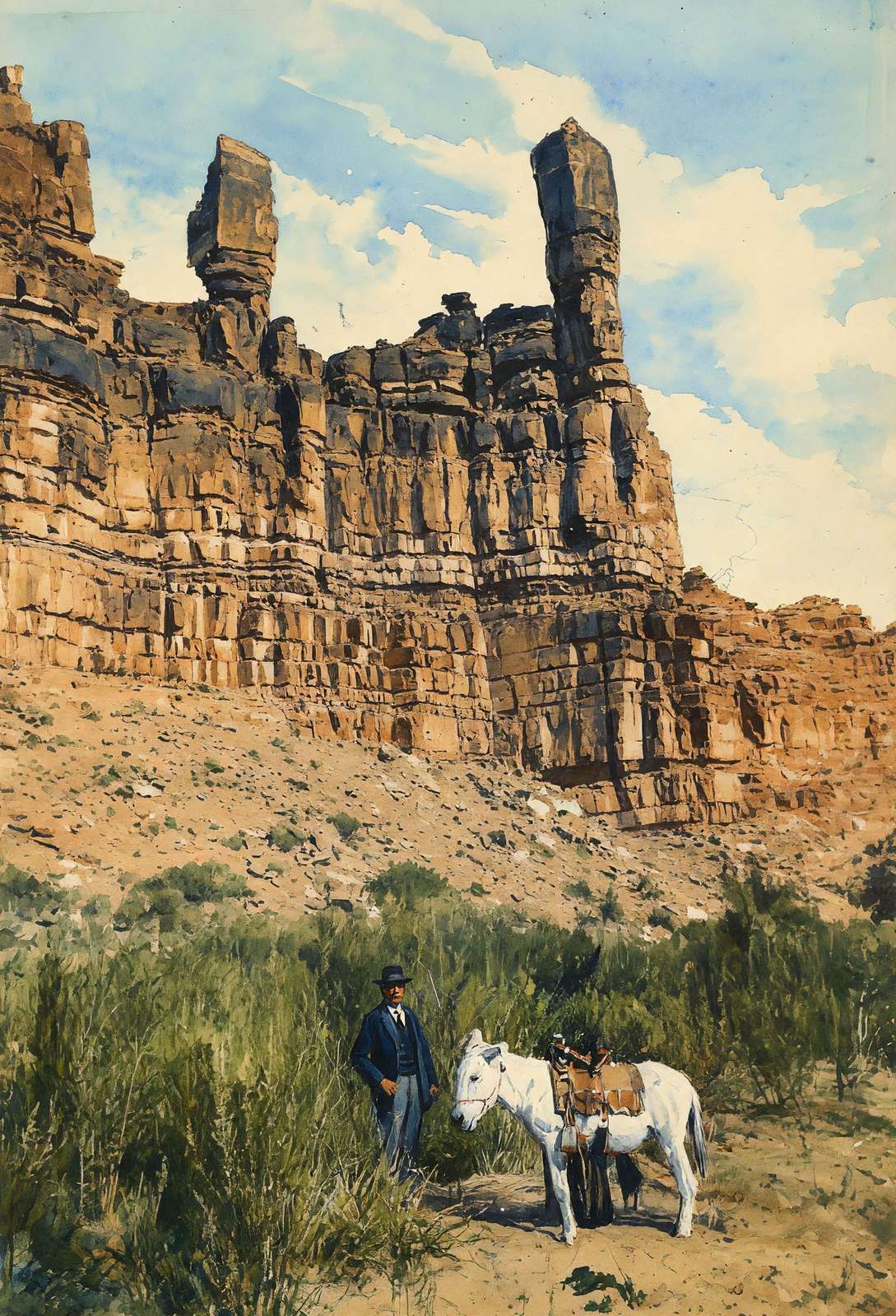 View in Havasu Grand Canyon in 1907 Painting Print (7 Sizes) - Reproduction