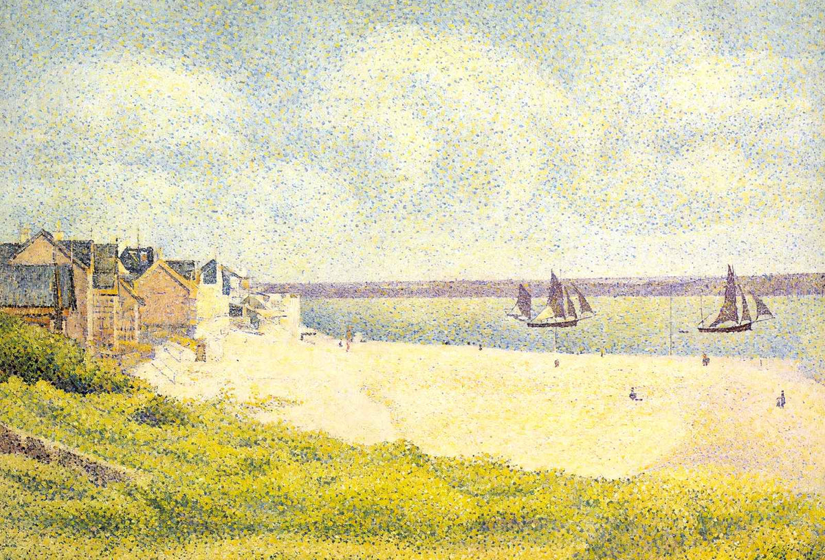 View of Crotoy, the Valley 1889 Painting by Georges Seurat Art Print (6 Sizes)
