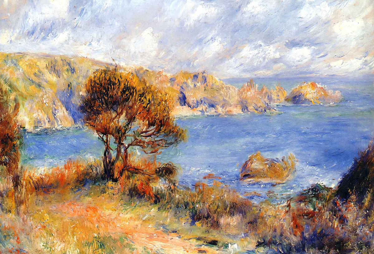 View at Guernsey 1883 Painting by Pierre-Auguste Renoir Art Print (6 Sizes)