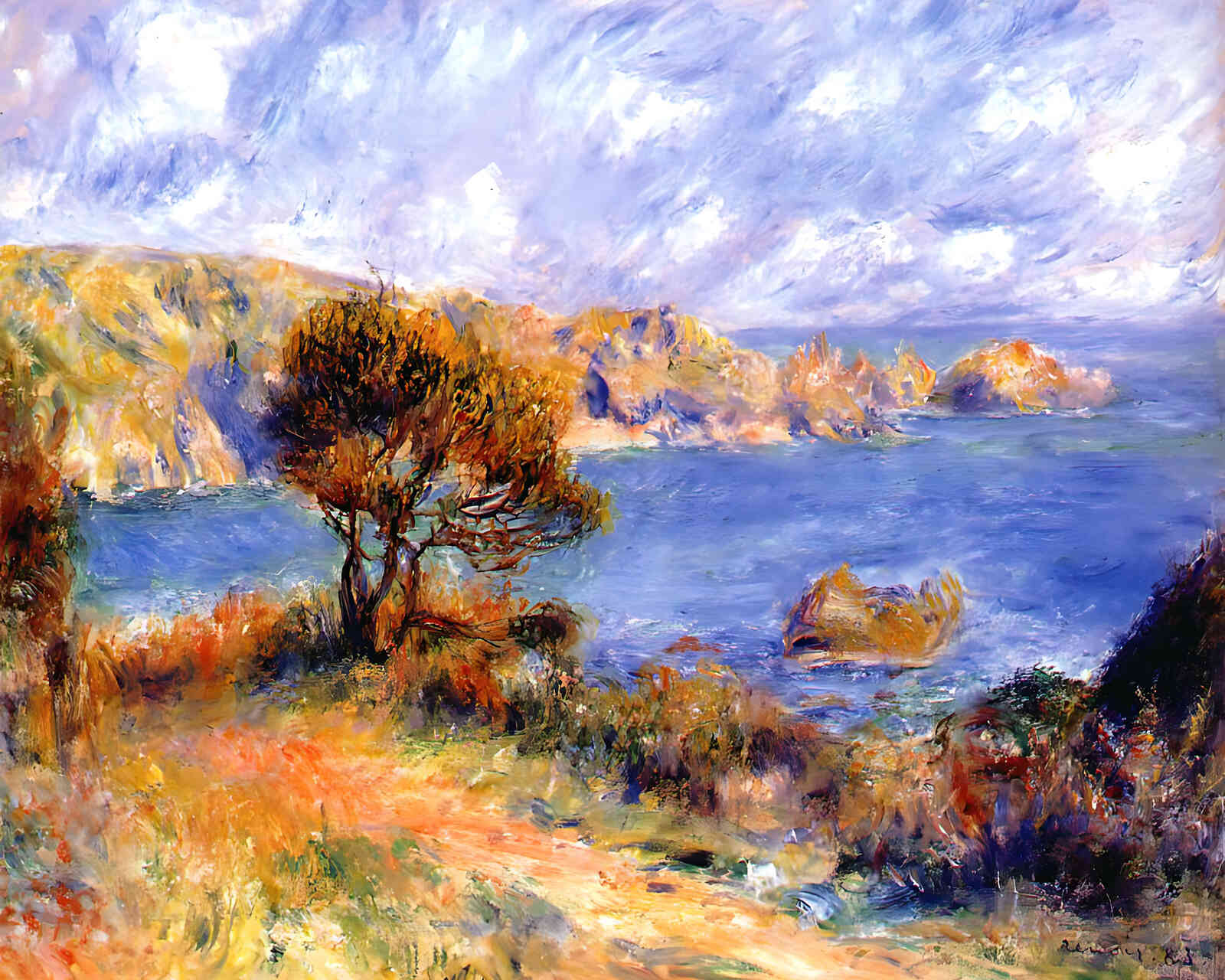 View at Guernsey Painting by Pierre-Auguste Renoir 8x10" Art Print - Acid Free