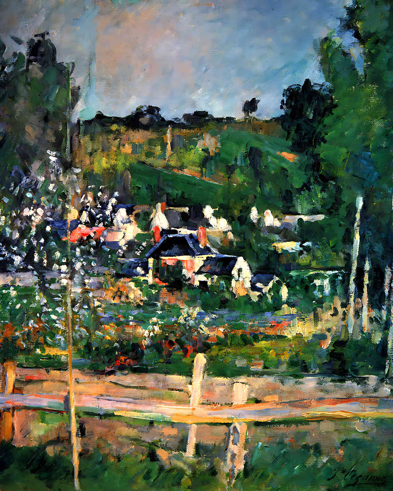 View of Auvers Painting by Paul Cezanne 8x10" Art Print (Premium Print)