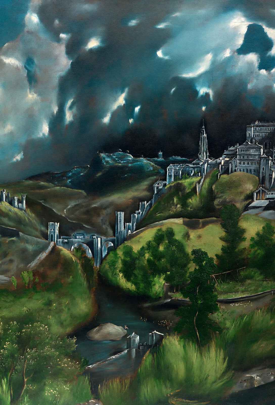 View of Toledo Painting by El Greco Premium Art Print (6 Sizes) - Reproduction