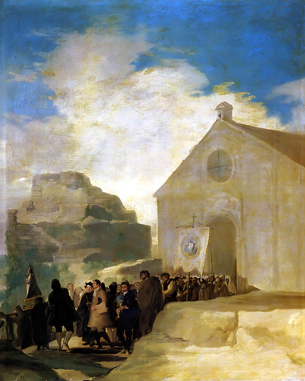 Village Procession Painting by Francisco Goya 8x10" Art Print - Acid Free