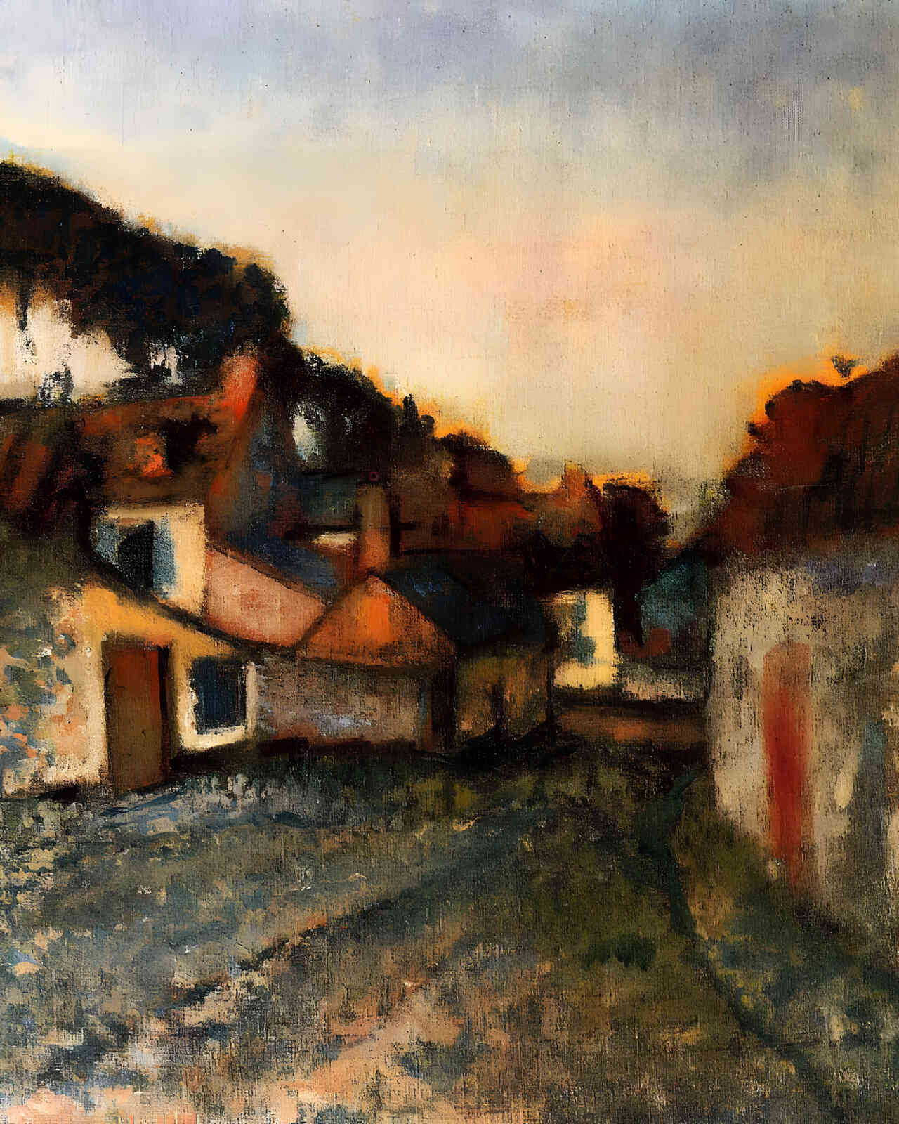 Village Street 1898 Painting by Edgar Degas 8x10" Art Print