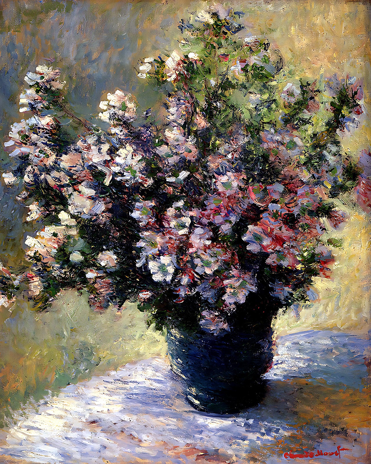 Vase of Flowers Painting by Claude Monet 8x10" Art Print