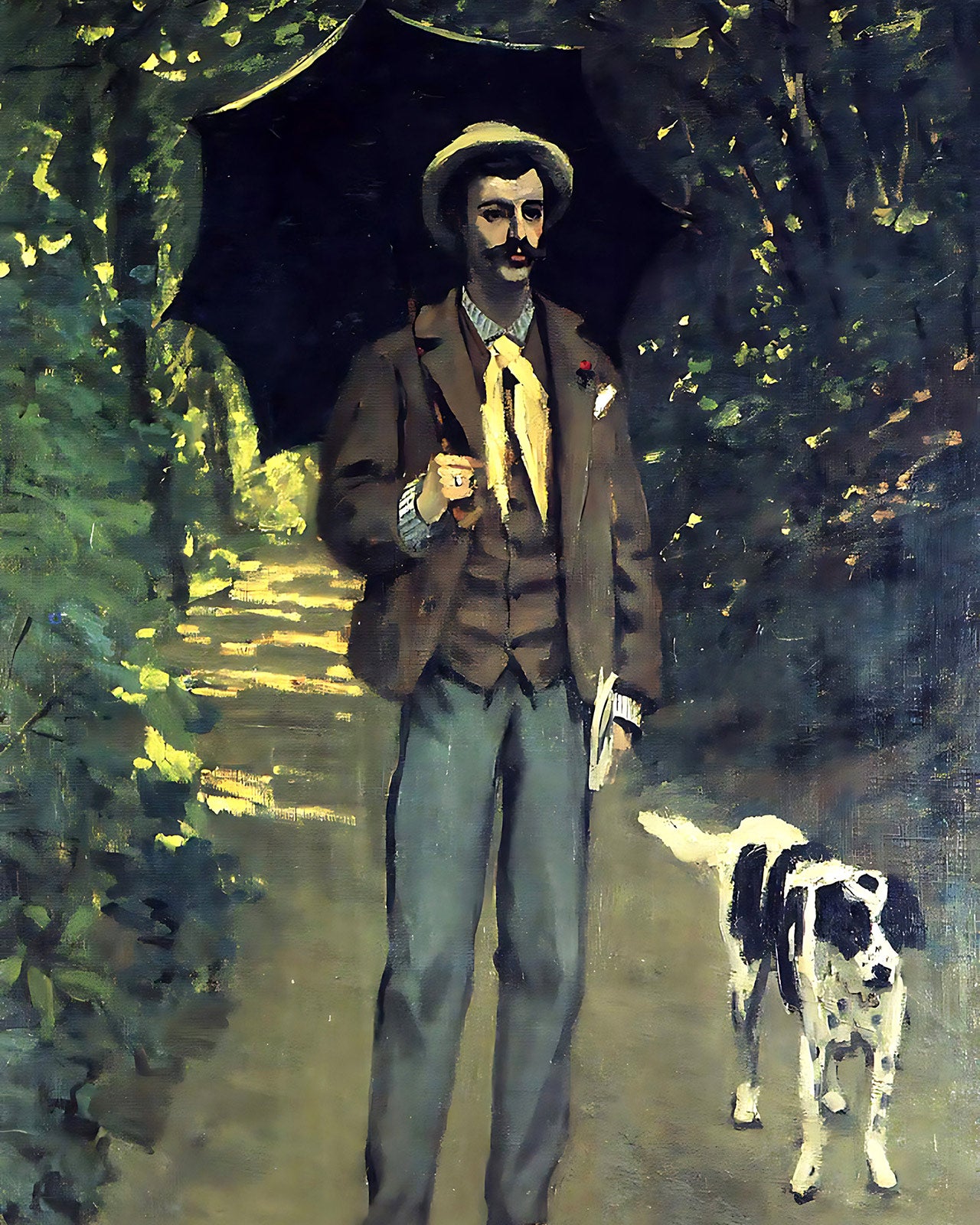 Victor Jacquemont Holding a Parasol Painting by Claude Monet 8x10" Art Print