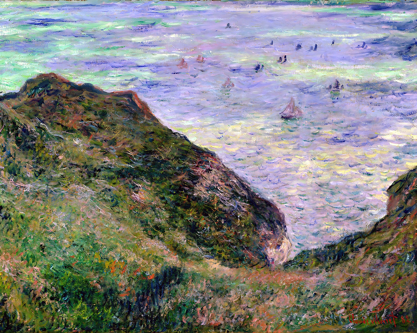 View Over the Sea Painting by Claude Monet 8x10" Art Print