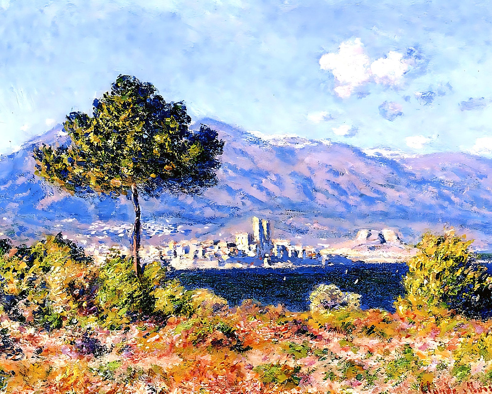 View of Antibes from the Plateau Notre-Dame Painting by Claude Monet 8x10" Art Print