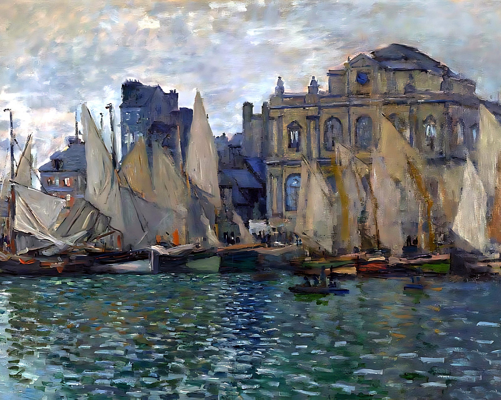 View of Le Havre Painting by Claude Monet 8x10" Art Print