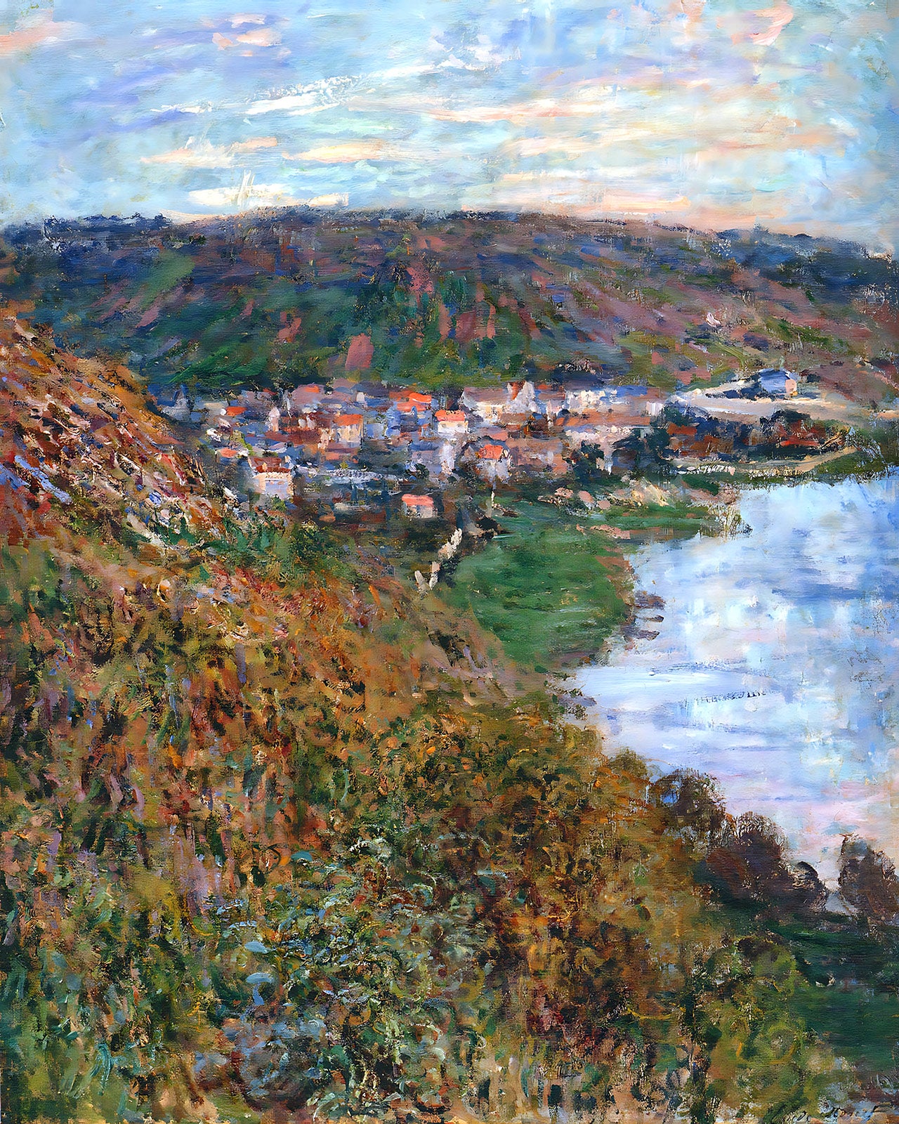 View over Vetheuil (1880) Painting by Claude Monet 8x10" Art Print