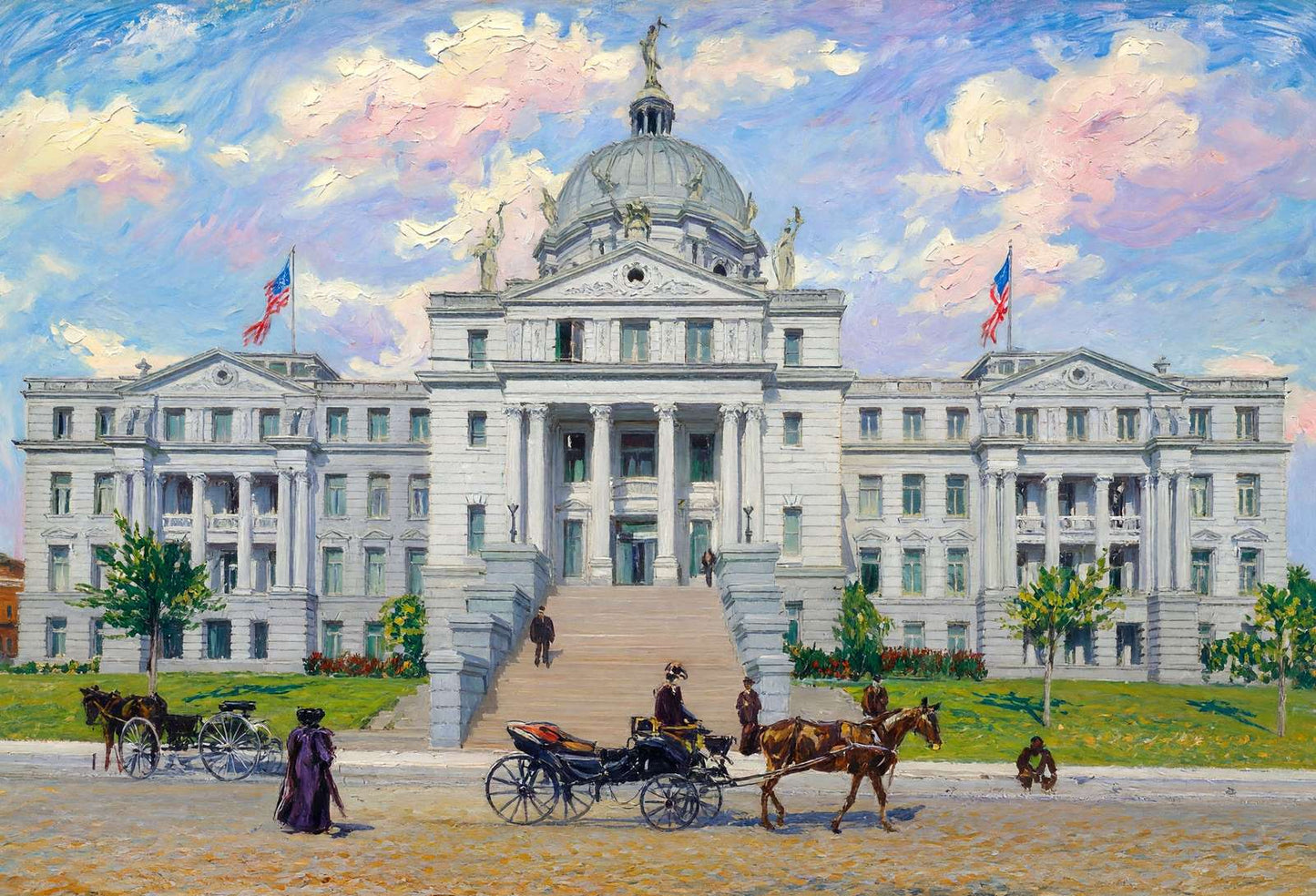 Waco TX Court House in 1905 Art Print (7 Sizes) - Retouched