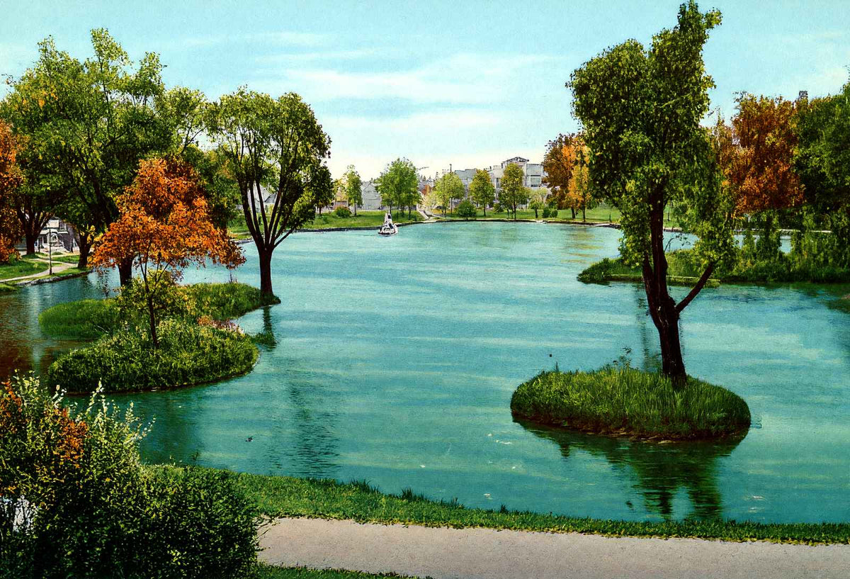 Wade Park Lake Cleveland in 1907 Vintage Print (7 Sizes) - Retouched