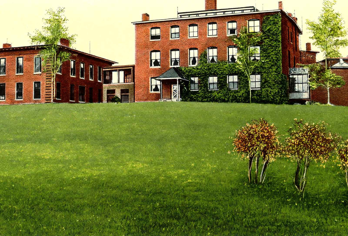 Waltham Hospital, Massachusetts in 1907 Vintage Print (7 Sizes) - Enhanced