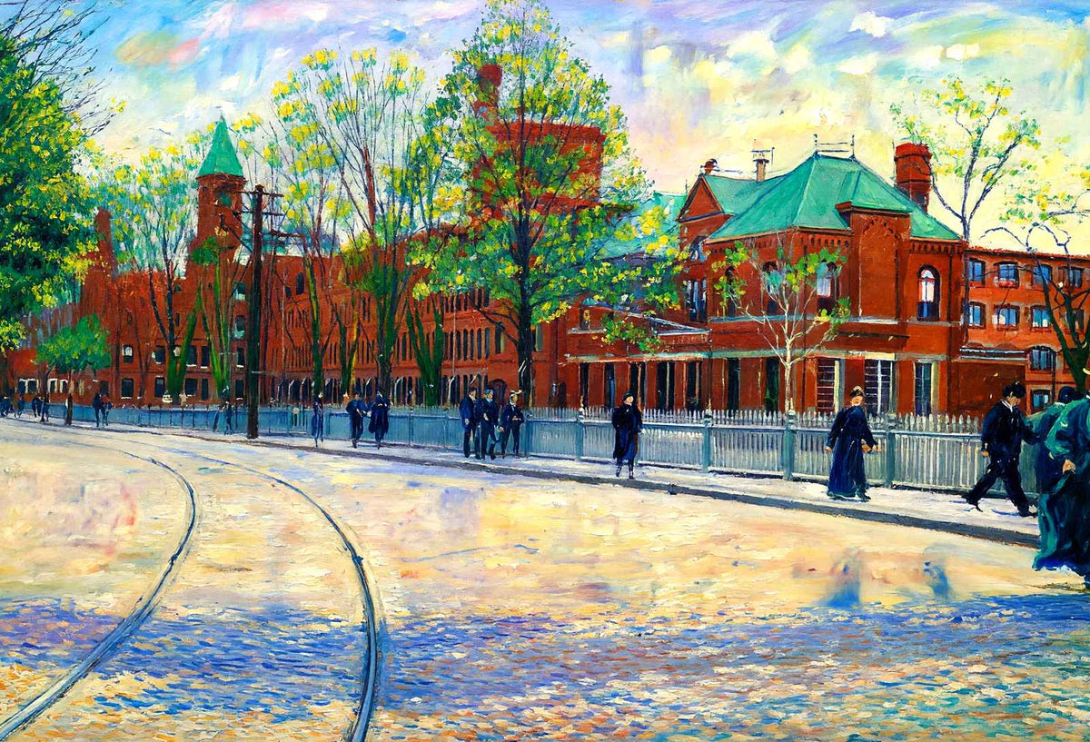 The Waltham Watch Factory, Massachusetts in 1907 Art Print (7 Sizes)