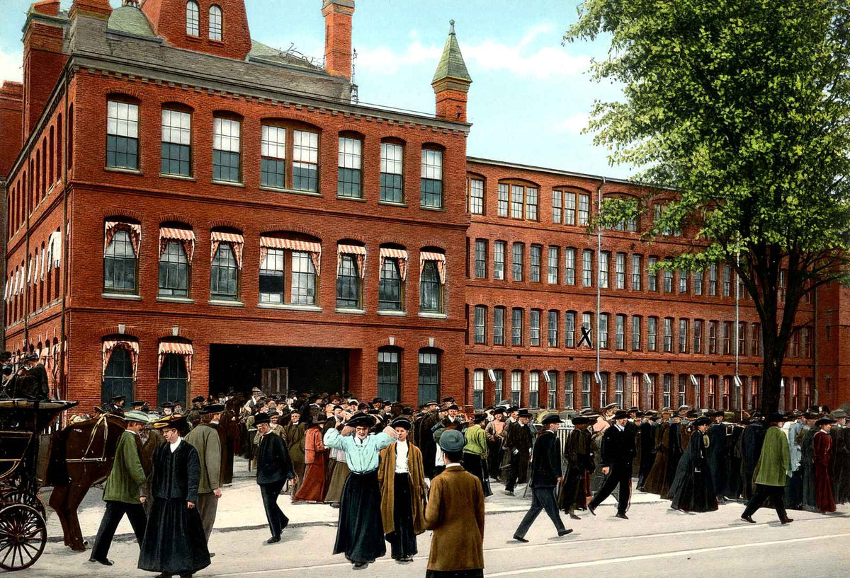 Main Entrance to the Waltham Watch Factory, MA in 1907 Vintage Print (7 Sizes)