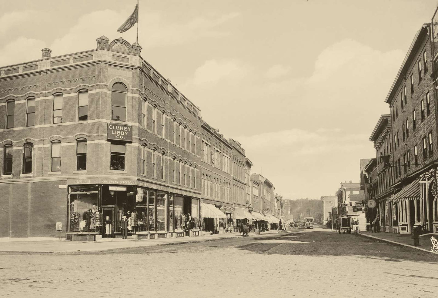 Main Street Looking North Waterville Maine Restored Photo Print (7 Sizes)
