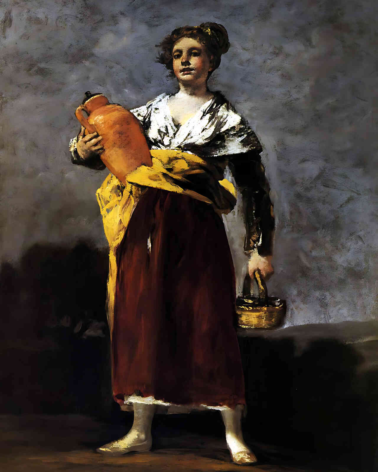 Water Carrier Painting by Francisco Goya 8x10" Art Print - Restored