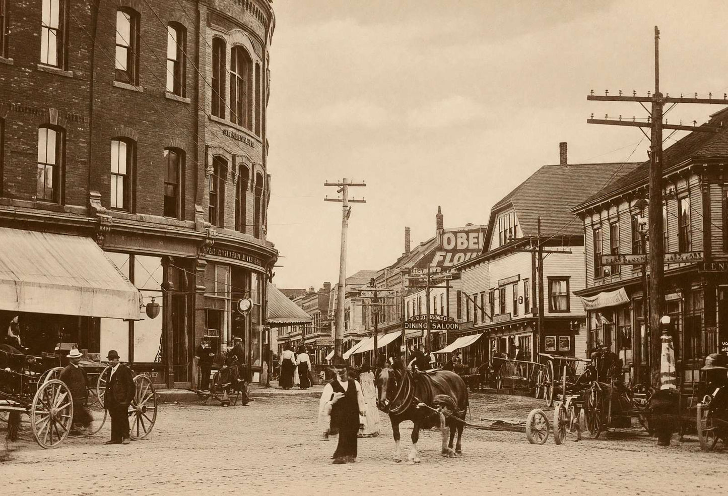 Water Street Eastport Maine in 1906 Vintage Print (7 Sizes) - Reproduction
