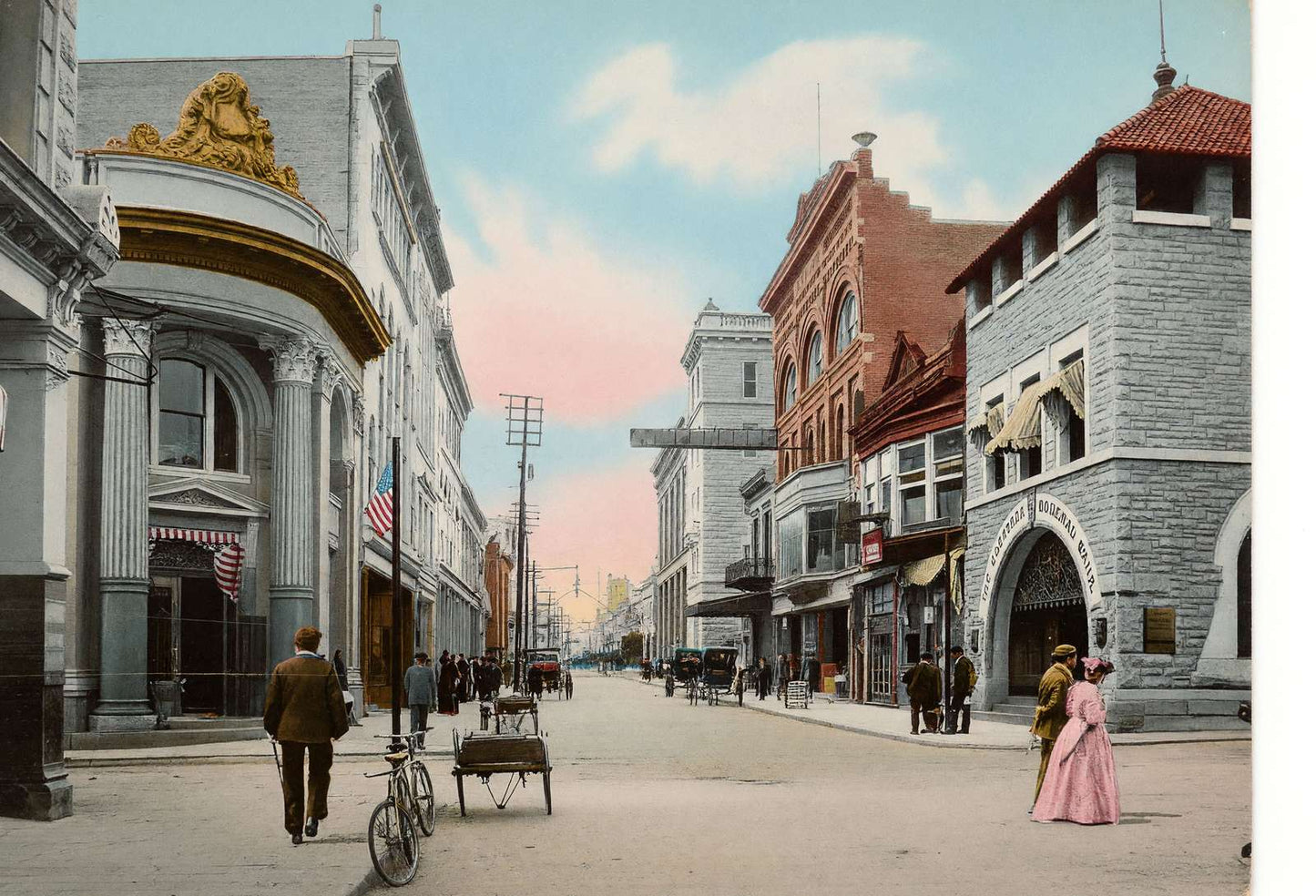West Commerce Street San Antonio in 1906 Vintage Print (7 Sizes)